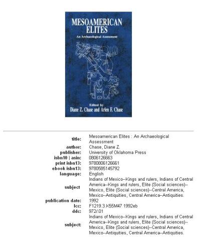 Mesoamerican Elites: An Archaeological Assessment