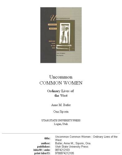 Uncommon Common Women