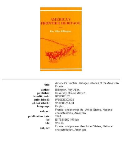 America's Frontier Heritage