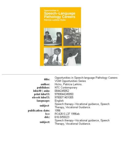 Opportunities in Speech-Language Pathology Careers