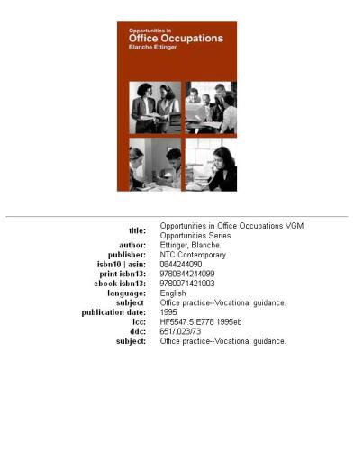 Opportunities in Office Occupations Careers