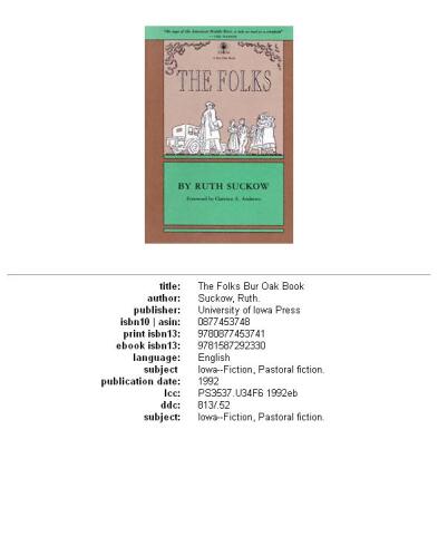 The Folks (Bur Oak Book)