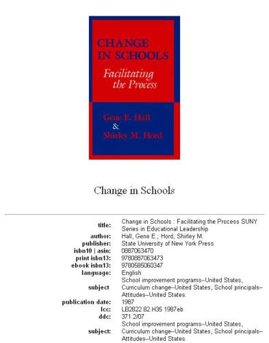 Change in Schools: Facilitating the Process