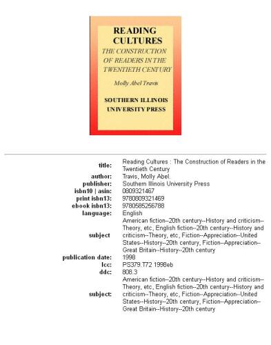 Reading Cultures: The Construction of Readers in the Twentieth Century