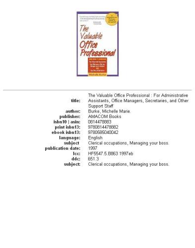 The Valuable Office Professional