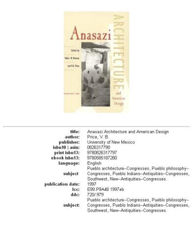 Anasazi Architecture and American Design