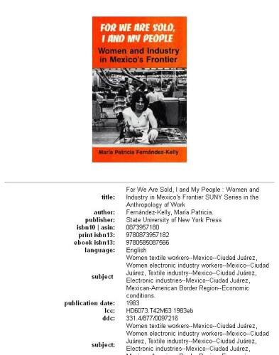 For We are Sold, I and My People