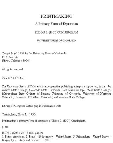 Printmaking: A Primary Form of Expression