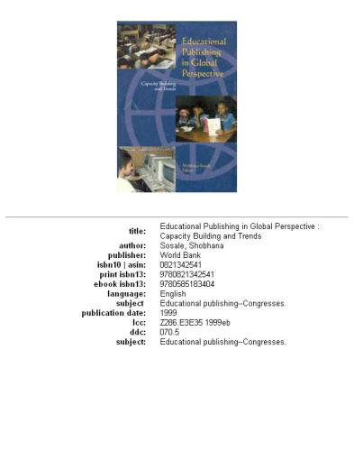 Educational Publishing in Global Perspective: Capacity Building and Trends