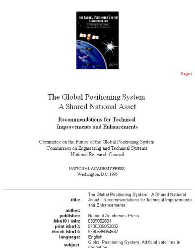 The Global Positioning System: A Shared National Asset