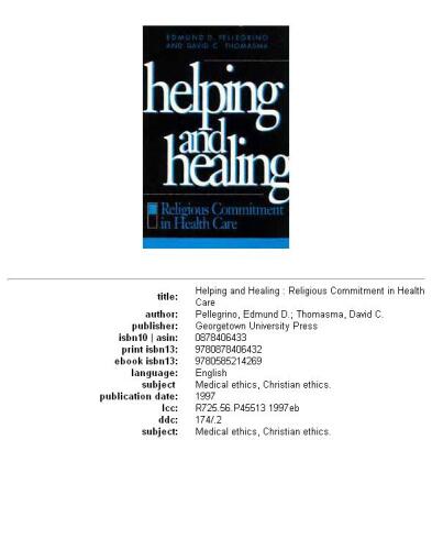 Helping and Healing: Religious Commitment in Health Care
