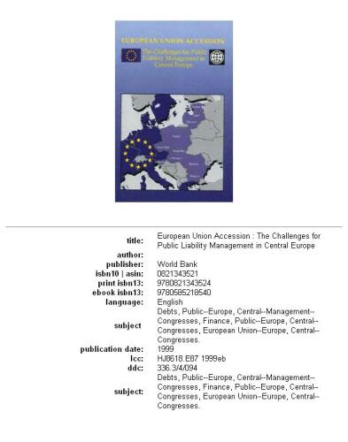 European Union Accession: The Challenges for Public Liability Management in Central Europe