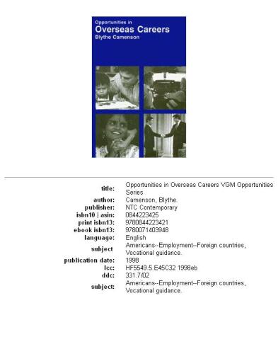 Opportunities in Overseas Careers