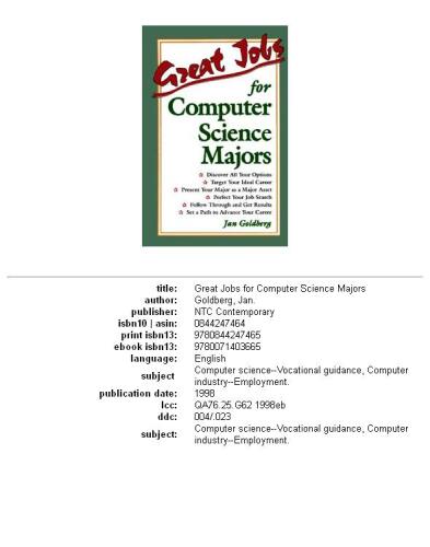 Great Jobs for Computer Science Majors (Great Jobs for)