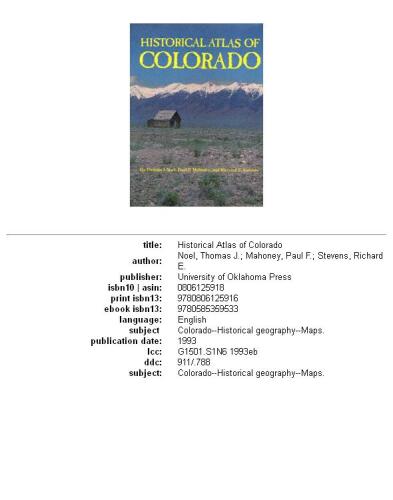 Historical Atlas of Colorado