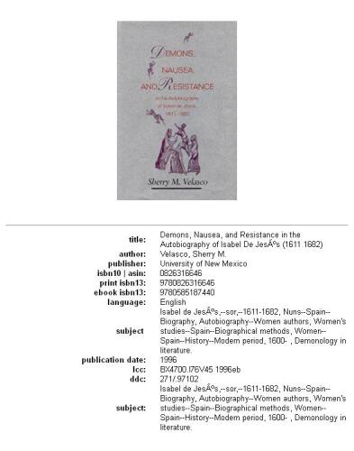 Demons, Nausea, and Resistance in the Autobiography of Isabel De Jesus: 1611-1682