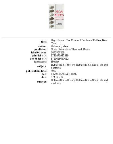 High Hopes: The Rise and Decline of Buffalo, New York