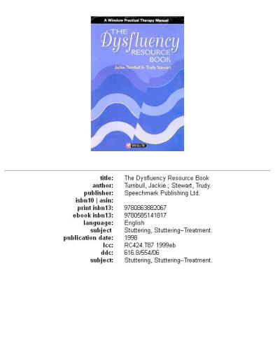 The Dysfluency Resource Book