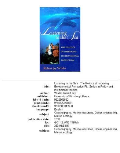 Listening To The Sea: The Politics of Improving Environmental Protection (Pitt Series in Policy and Institutional Studies)