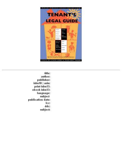 Every Tenant's Legal Guide (Nolo Press Self-Help Law)