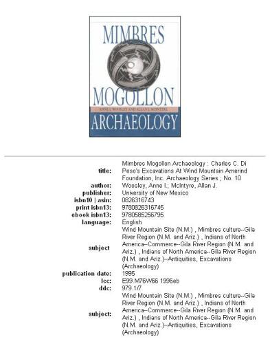 Mimbres Mogollon Archaeology: Charles C. Di Peso's Excavations at Wind Mountain (Amerind Foundation Archaeology)