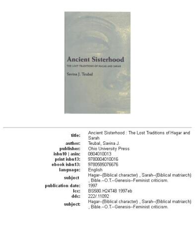 Ancient Sisterhood: Lost Traditions Of Hagar & Sarah