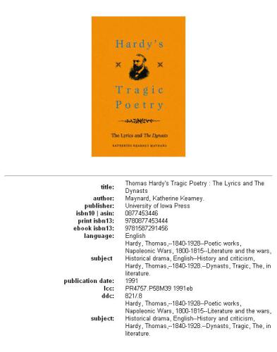 Thomas Hardy's Tragic Poetry: The Lyrics and The Dynasts