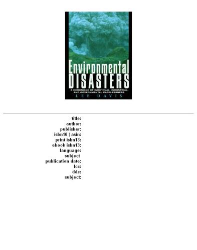 Environmental Disasters: A Chronicle of Individual, Industrial, and Governmental Carelessness