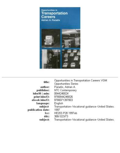 Opportunities in Transportation Careers