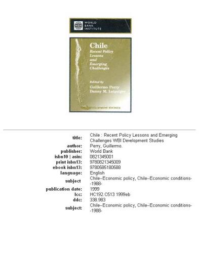 Chile: Recent Policy Lessons and Emerging Challenges (Wbi Development Studies)