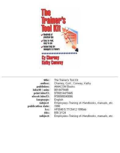 The Trainer's Tool Kit