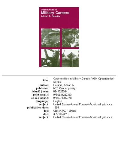 Opportunities in Military Careers