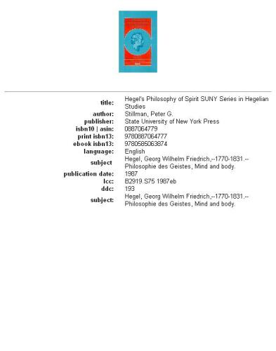 Hegel’s Philosophy of Spirit