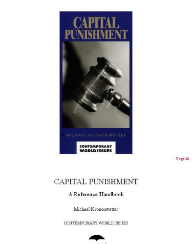 Capital Punishment: A Reference Handbook (Contemporary World Issues)