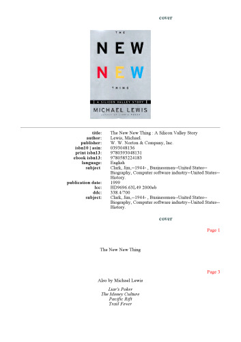 The New New Thing : A Silicon Valley Story