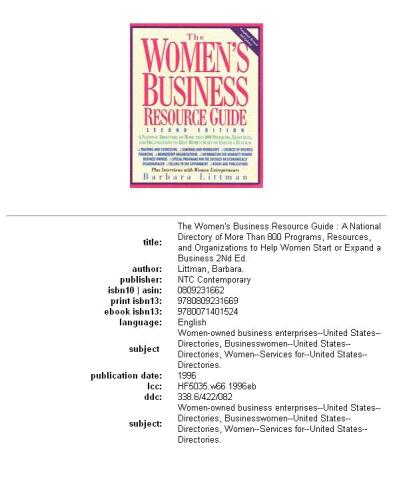 The Women's Business Resource Guide