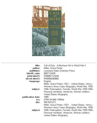 Call of Duty: A Montana Girl in World War II