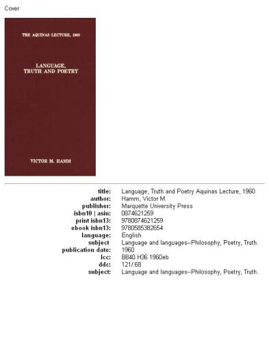 Language, Truth, and Poetry (Aquinas Lecture 25)