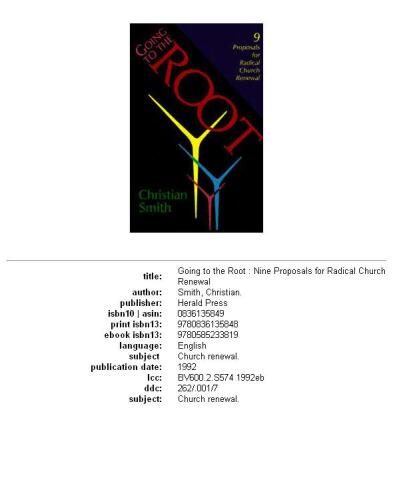 Going to the Root: Nine Proposals for Radical Church Renewal