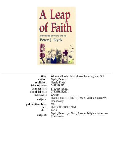 A Leap of Faith: True Stories for Young and Old