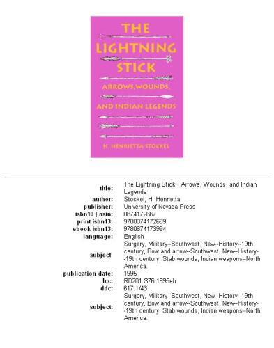 The Lightning Stick: Arrows, Wounds, And Indian Legends