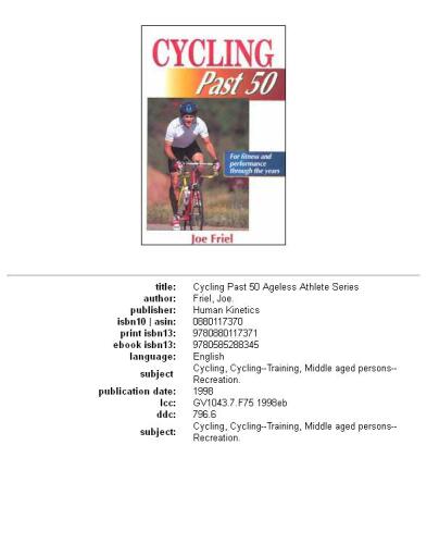 Cycling Past 50 (Ageless Athlete Series)