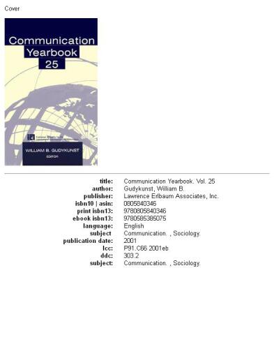 Communication Yearbook 25