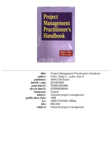 Project Management Practitioner's Handbook