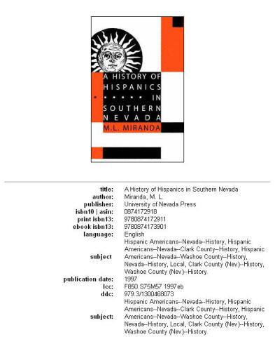 A History Of Hispanics In Southern Nevada (WilburShepperson Series in History & Humanities)