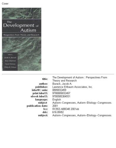 The Development of Autism: Perspectives From Theory and Research