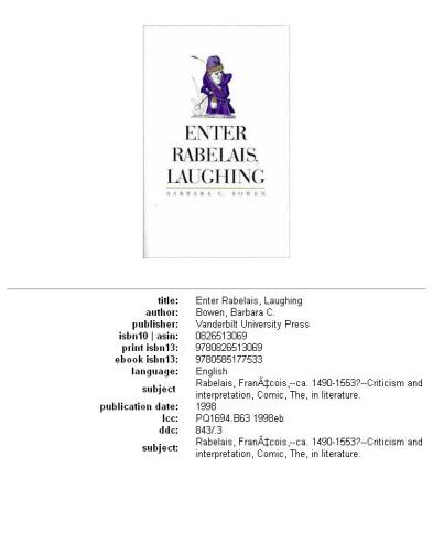 Enter Rabelais, Laughing