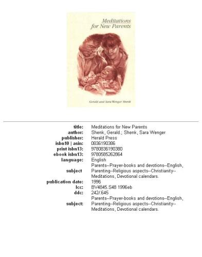 Meditations for New Parents (Meditations (Herald))