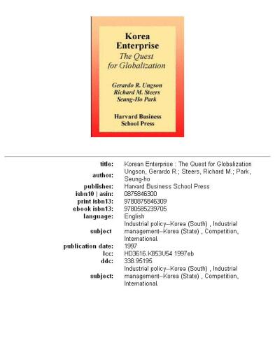 Korean Enterprise: The Quest for Globalization