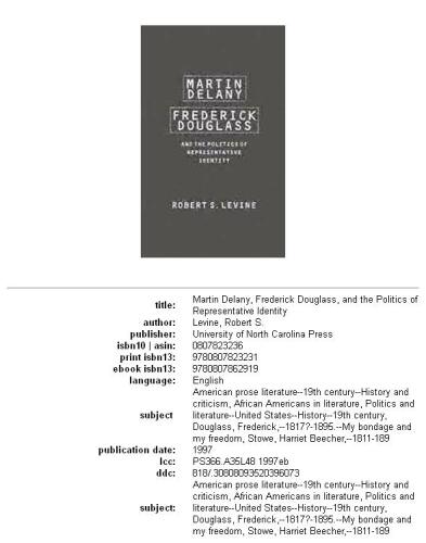 Martin Delany, Frederick Douglass, and the Politics of Representative Identity